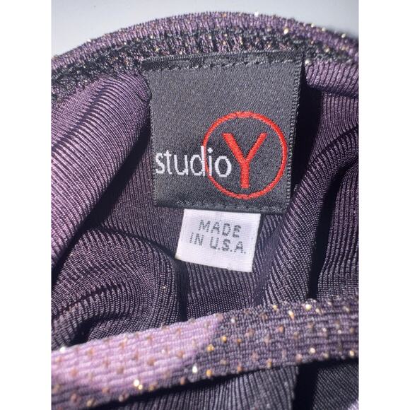 Vintage 90s Futuristic Spacedye Crystal Shimmer Top Festival Club Wear Sz Small - Picture 6 of 8